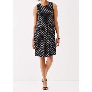 J. Jill Wearever Stretchy Knit Dress Sleeveless Black/Wht Size Small Comfortable